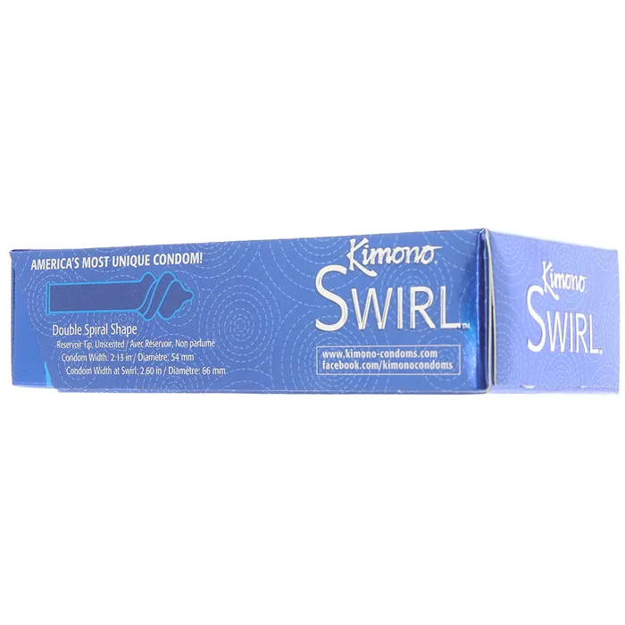 Kimono Female Sex Toys Kimono Swirl Double Spiral Shape Condoms in 12 Pack