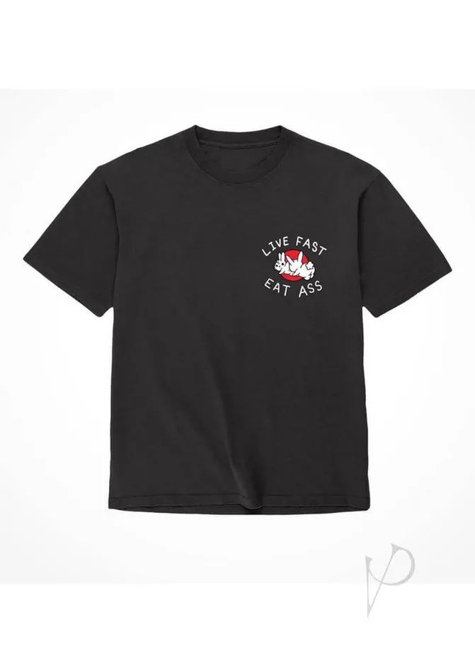 Live Fast Eat Ass Shirt X Large Black Doc Johnson Enterprises Anal