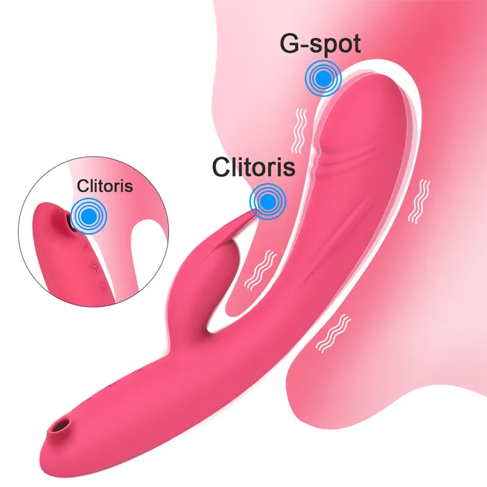 Touch Honey Female Sex Toys Rabbit Vibrator with Clit Sucker On the End V9