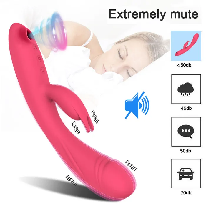 Touch Honey Female Sex Toys Rabbit Vibrator with Clit Sucker On the End V9