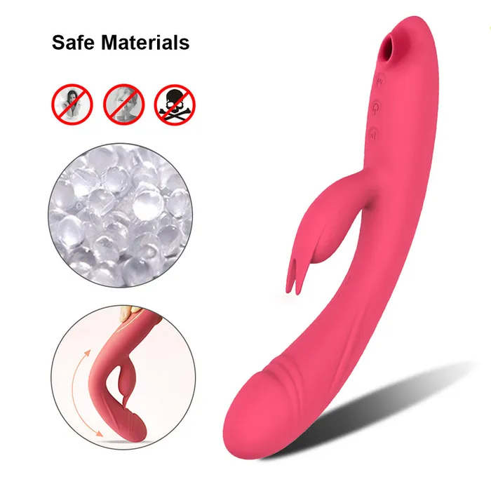 Touch Honey Female Sex Toys Rabbit Vibrator with Clit Sucker On the End V9