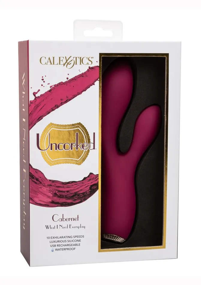 Female Sex Toys Uncorked Uncorked Cabernet Silicone Rechargeable Rabbit Vibrator