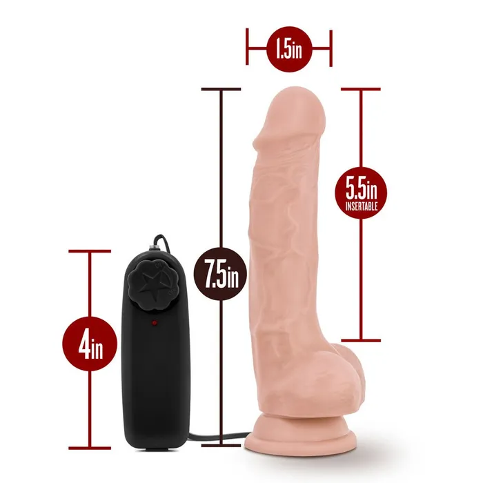 Blush Novelties Female Sex Toys Dr Skin Dr Tim 75 Inch Vibrating Cock With Suction Cup Vanilla