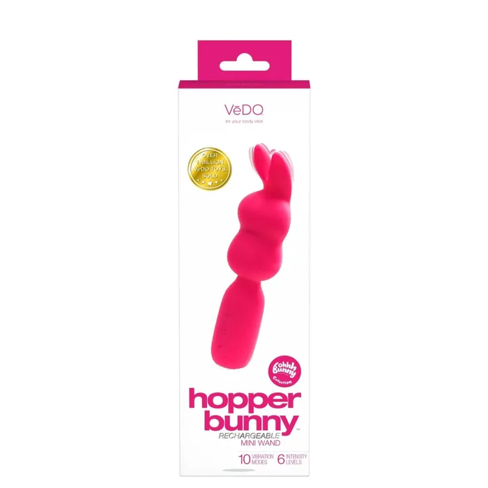 Hopper Bunny Rechargeable Mini Wand Pretty in Pink VeDO Vibrators Hopper Bunny Rechargeable Mini Wand Pretty in Pink VeDO Vibrators