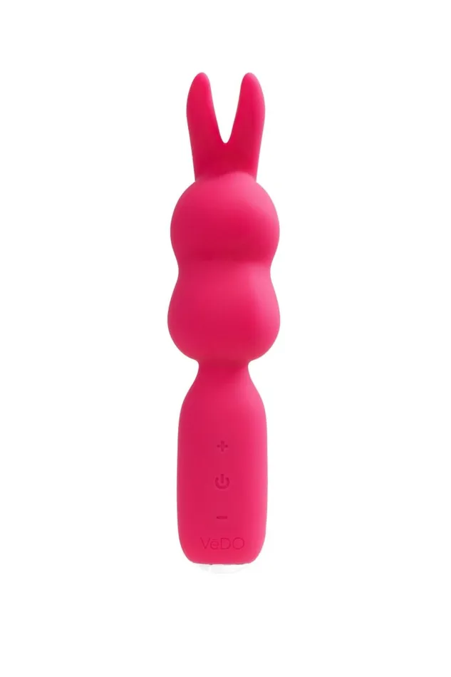 Hopper Bunny Rechargeable Mini Wand Pretty in Pink VeDO Vibrators Hopper Bunny Rechargeable Mini Wand Pretty in Pink VeDO Vibrators