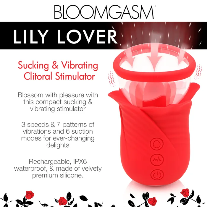 Female Sex Toys XR Brands Lily Lover Sucking Vibrating Clitoral Stimulator