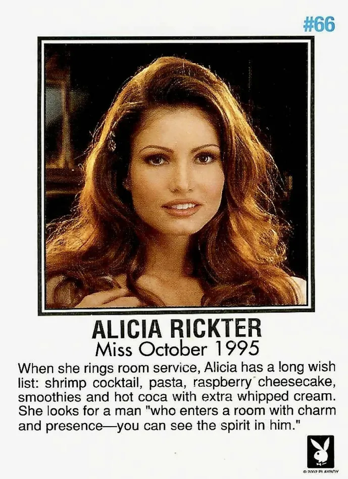 Greenthunderbirds Cards Vibrators Playboy Centerfold Collector Cards 1994 Thru 1996 66 Alicia Rickter