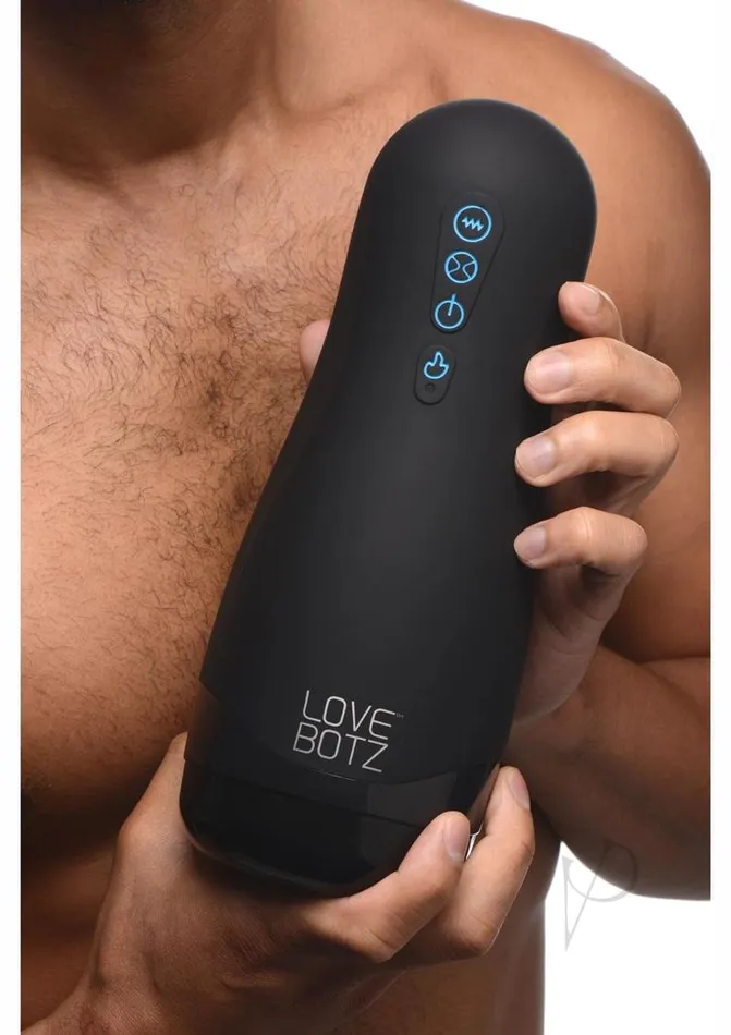 LoveBotz Handheld Milker Rechargeable 15X Sucking Masturbator Black Lovebotz Male Sex Toys
