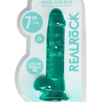 Metro Dildos RealRock Crystal Clear Dildo 7 Blue and Green