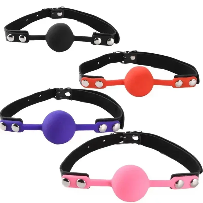 Romulus Couples Adjustable Silicone Mouth Gag Ball Breathable Bondage Accessory for BDSM Play