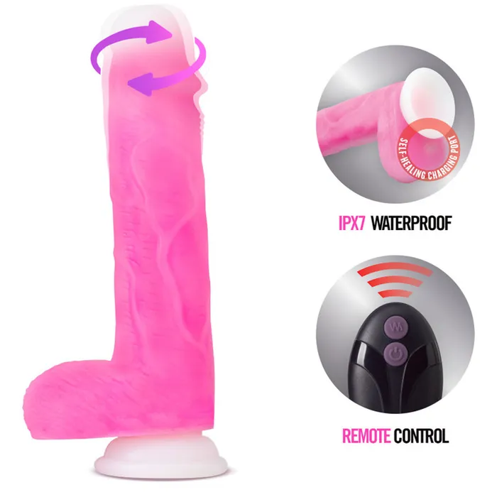 Blush Female Sex Toys Neo Elite Roxy 8 Rotating Dildo With Remote Suction Cup