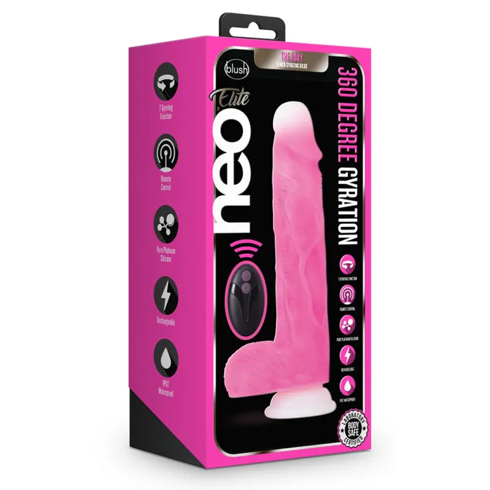 Blush Female Sex Toys Neo Elite Roxy 8 Rotating Dildo With Remote Suction Cup