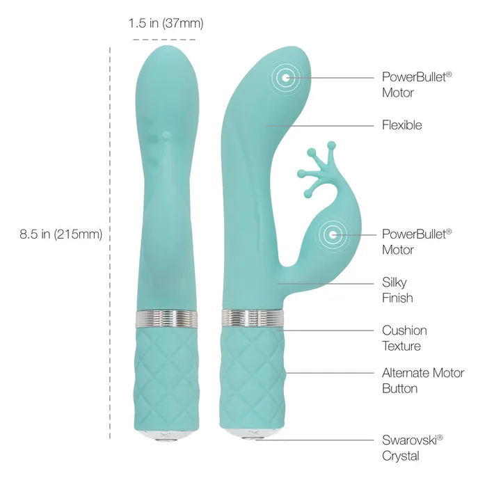 BMS Female Sex Toys Pillow Talk Kinky Luxurious Dual Massager Rabbit Vibrator