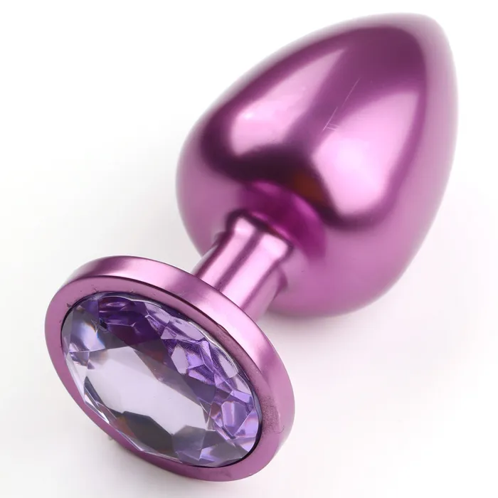Foshan Male Sex Toys Seamless Metal Starting Butt Plug With Round Gem Small