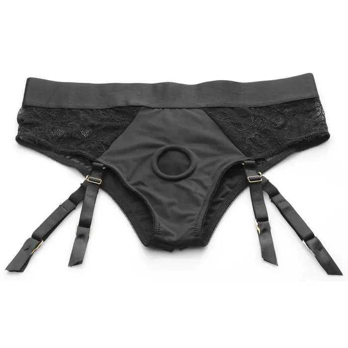 Laced Seductress Crotchless Panty Harness with Garter Straps Strap U Female Sex Toys