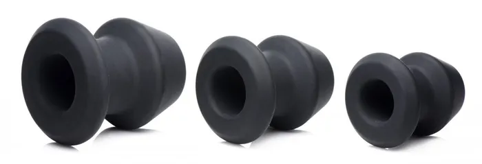Master Series Male Sex Toys GapeGrommets 3 Piece Hollow Silicone Anal Dilator Set