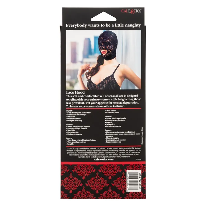 Scandal Open Mouth Sensory Deprivation Lace Hood California Exotics Couples